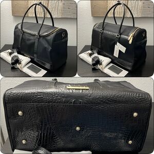 Brahmin Pet Carrier BLACK MELBOURNE NYLON MESH For Sm. Dog / Cat RARE FIND NWT